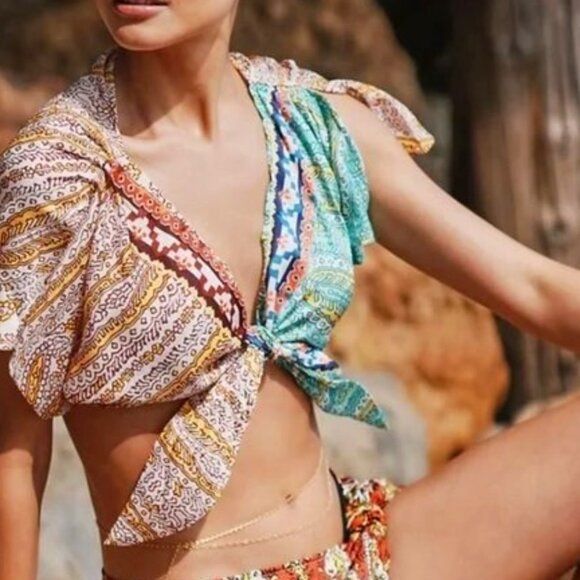 Anthropologie Multicolor Patterned Swim Coverup - Picture 1 of 13
